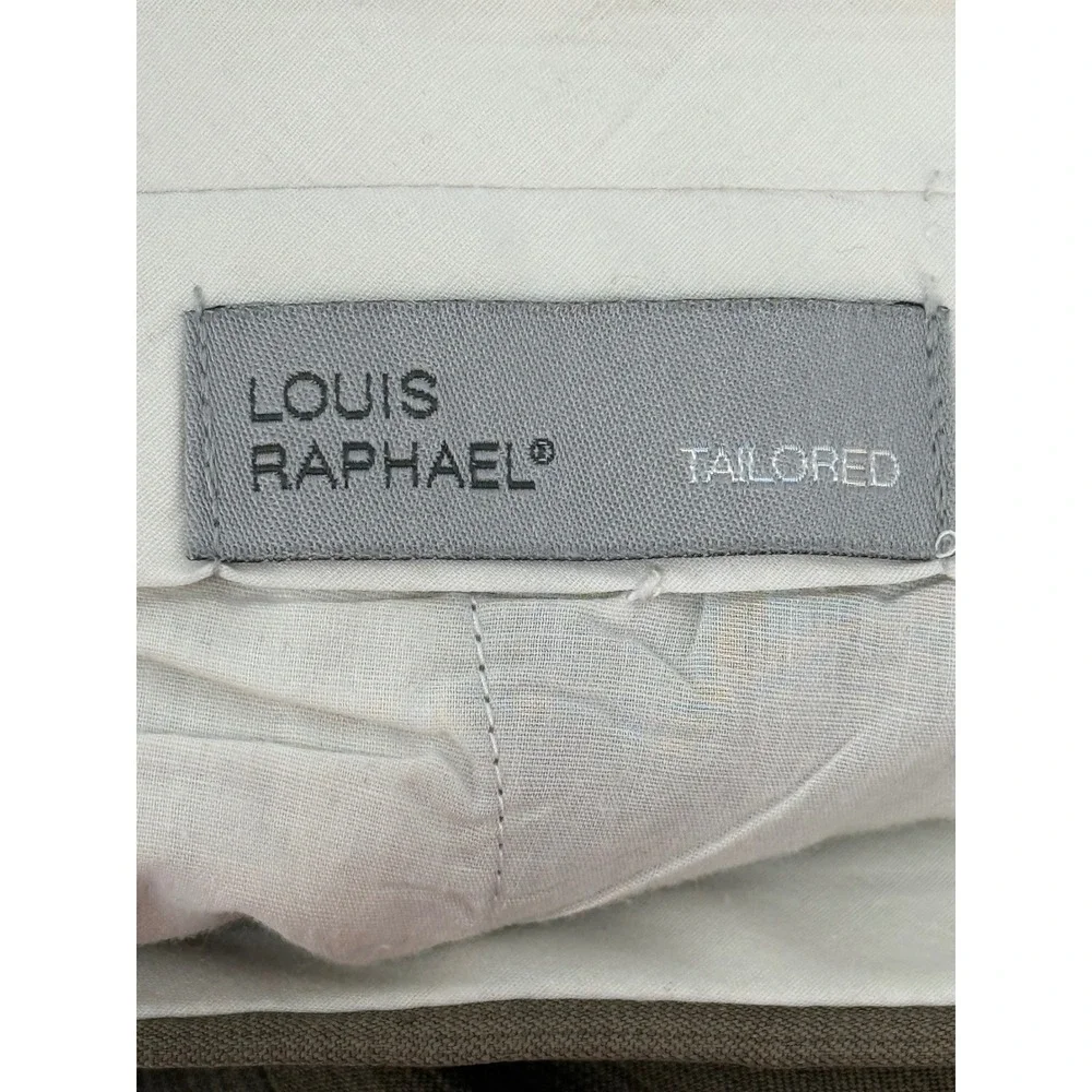 Louis‎ Raphael Tailored Pleated Striped Dress Pants Men 34x32 Khaki Tan